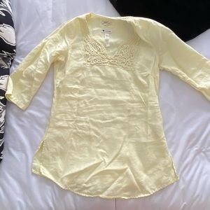 Yellow 100% linen tunic / cover up